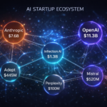 AI startup ecosystem map showing major companies, funding rounds, and interconnections in the 2026 venture capital landscape