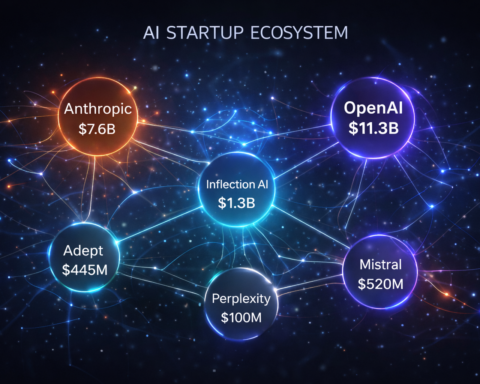 AI startup ecosystem map showing major companies, funding rounds, and interconnections in the 2026 venture capital landscape