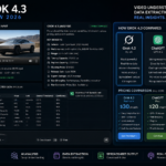 Grok AI interface showing video input analysis and downloadable spreadsheet output alongside pricing comparison with ChatGPT and Claude — xAI Grok 4.3 review 2026
